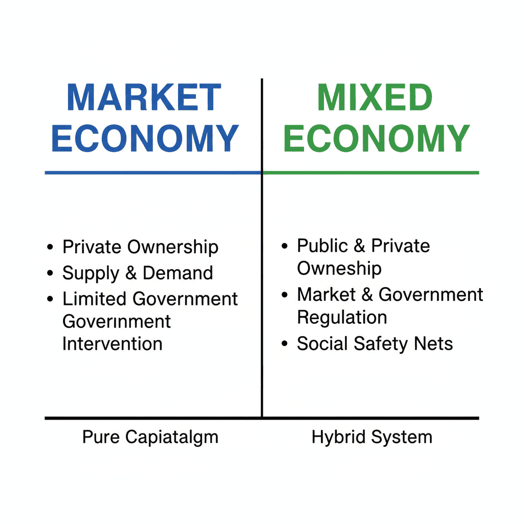 Market vs. Mixed Economy