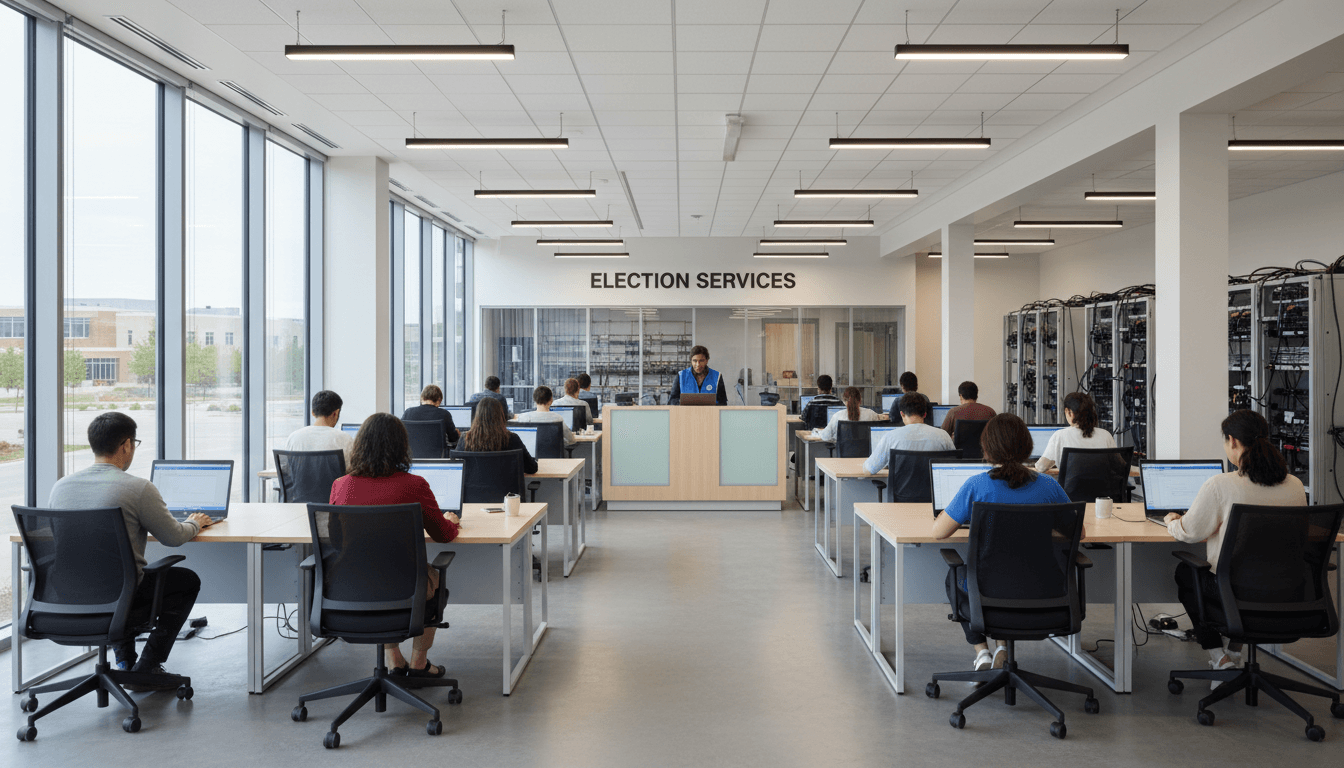 Citizens participating in democratic voting process