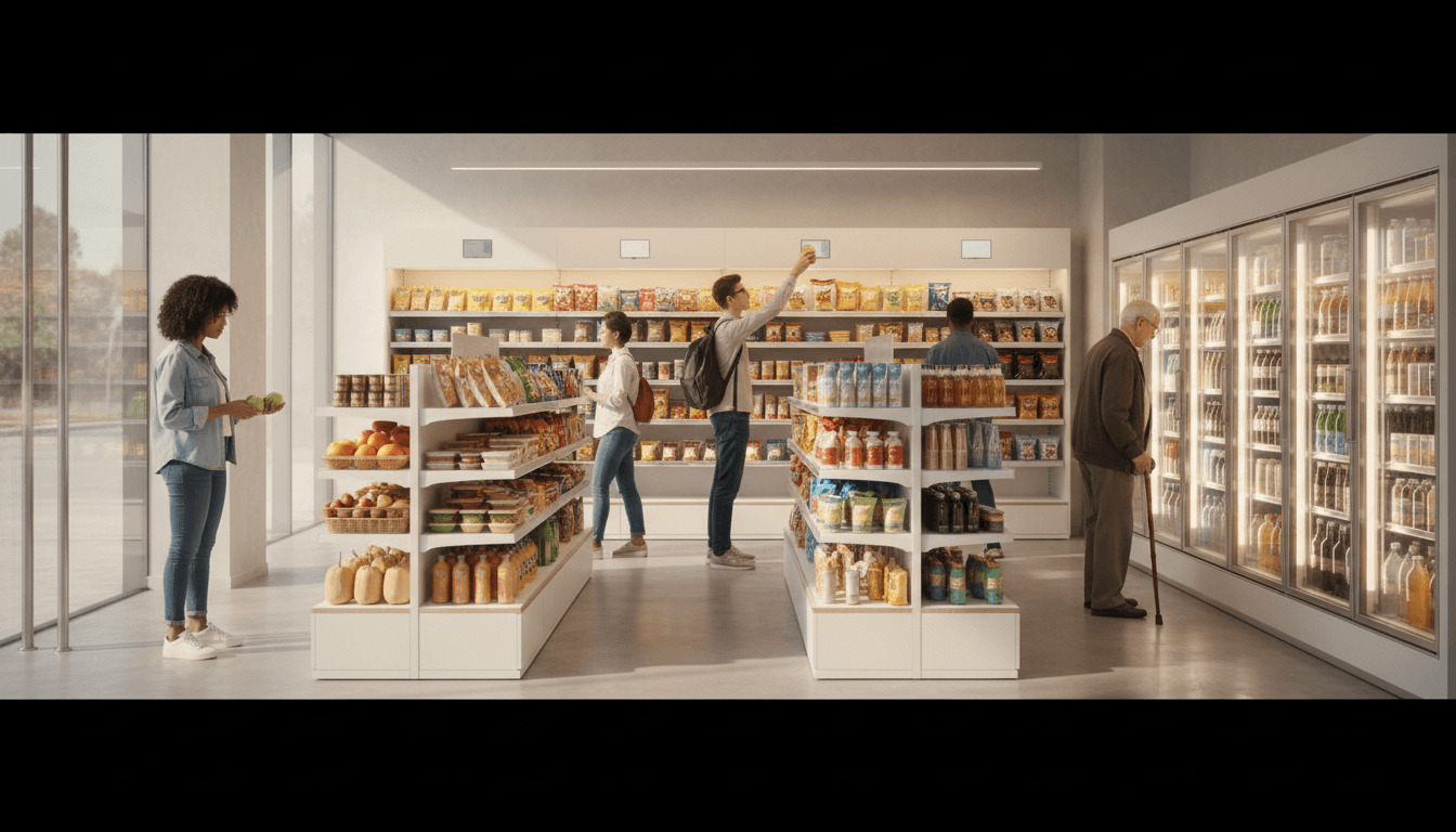 Consumers making purchasing decisions in retail environment